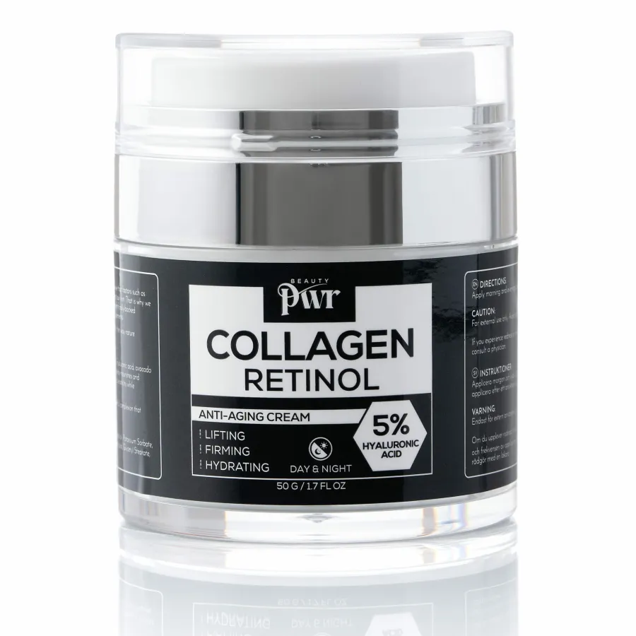 BeautyPWR Collagen och Retinol Anti-aging cream i burk