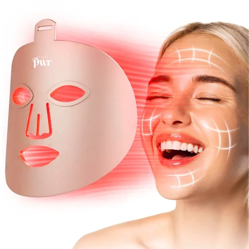 LED-mask med blått och rött ljus mot akne